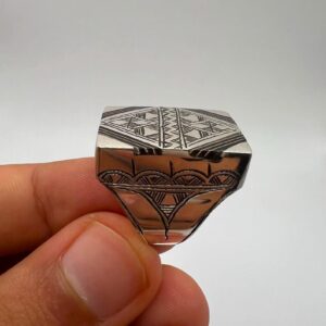 Berber Tuareg Ebony Sterling Silver Ring Size 10 Vintage Jewelry