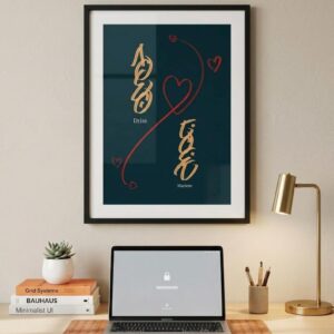 Amazigh Berber Tifinagh Yaz Custom Couple Names Wall Art