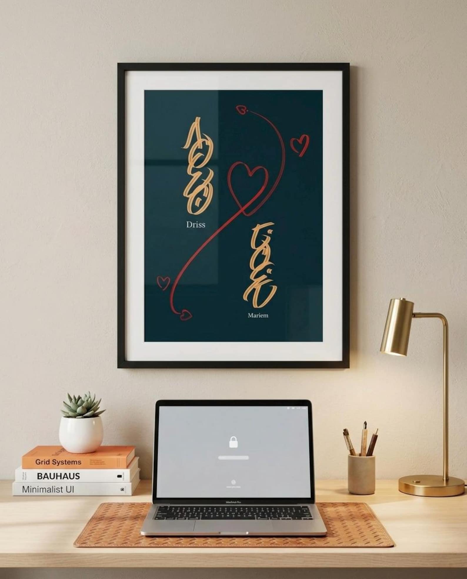 Amazigh Berber Tifinagh Yaz Custom Couple Names Wall Art
