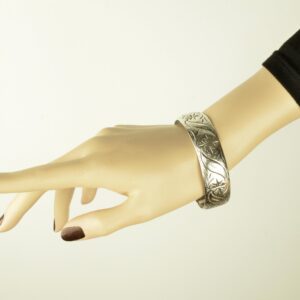 Berber Floral Patterns Silver Bracelet with Century Hallmark Design