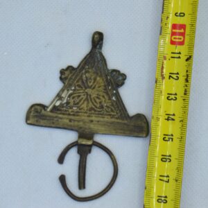 Amazigh Berber Vintage Bronze Fibula Pin with Engraved Tribal Design