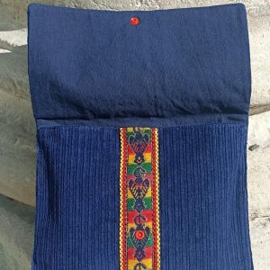 Berber Pochette Velours Bag with Amazigh Decorative Trim