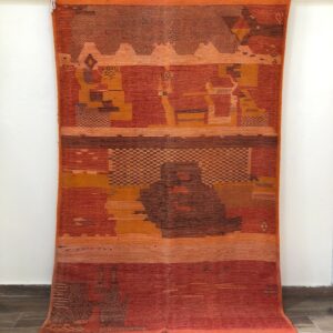 Amazigh Berber Colorful Taznakht Wool Rug Handcrafted Area Carpet