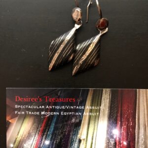 Amazigh Stunning Tuareg Ebony Silver Earrings with Geometric Designs