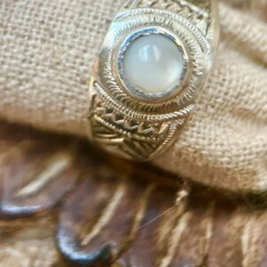 Amazigh Tuareg Chevalière Artisanat massif Silver Nacre Ring