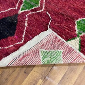 Amazigh Berber Beni Ourain Style Wool Rug with Geometric Tribal Design