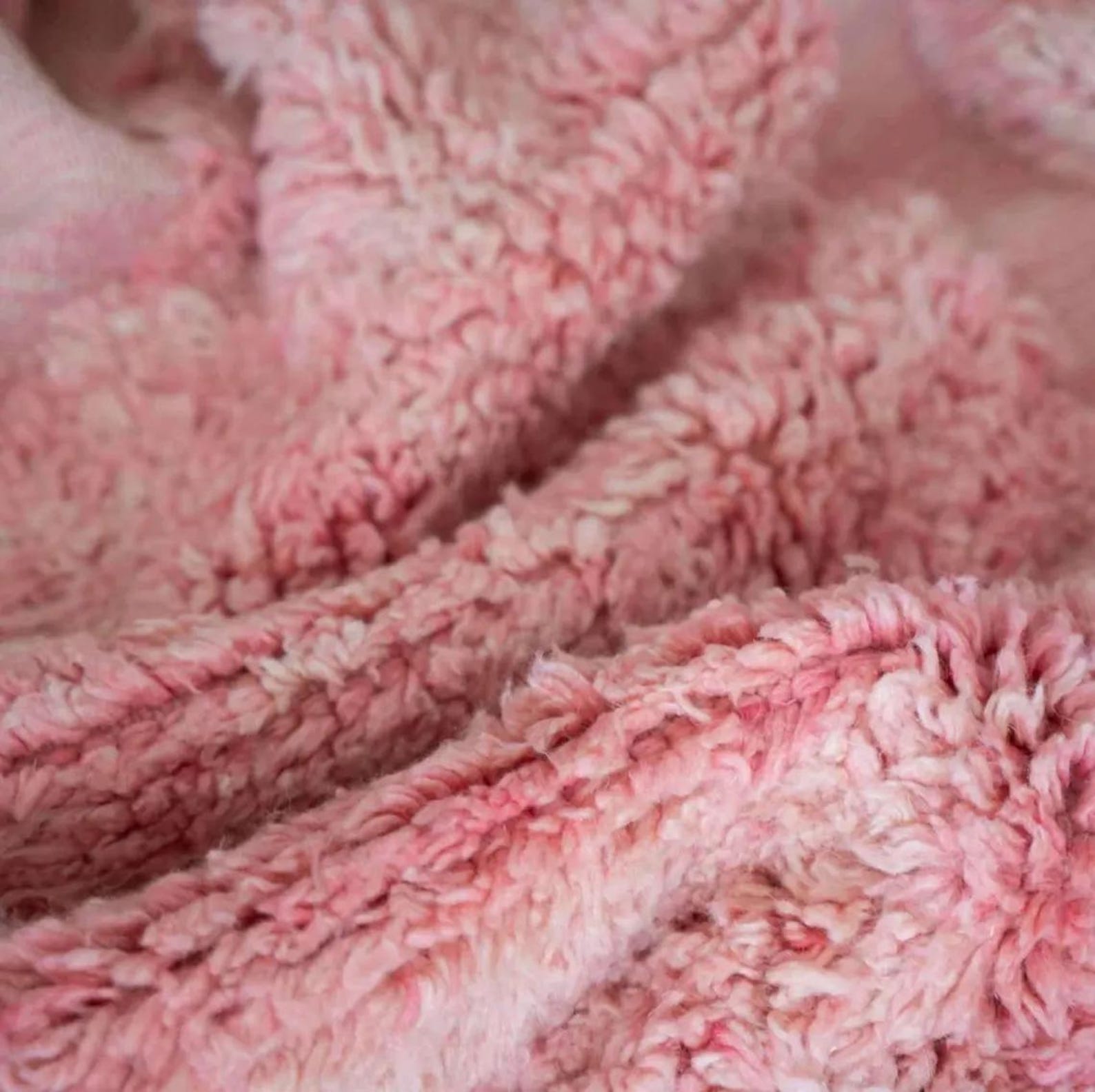 Amazigh Blush Pink Beni Ourain Berber Sculpted Wool Rug