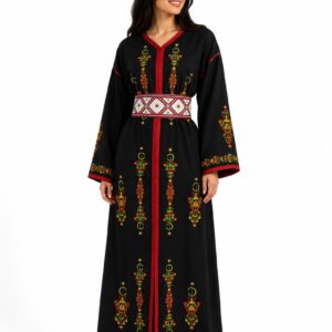 Amazigh Berber Tifinagh Embroidered Kaftan with Matching Belt