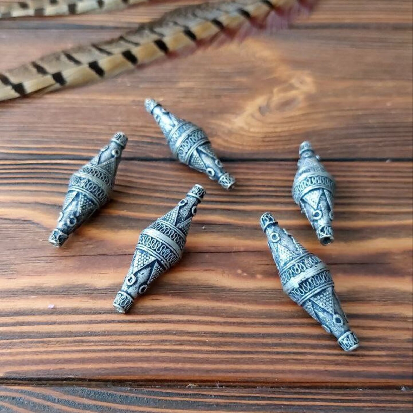 Berber Afghan Antique Cone Bead Earrings Jewelry Supply