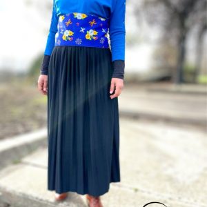 Berber Reversible Obi Belt with Cotton and Jeans Fabric Design