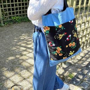 Berber Kabyle Jeans Bag with Amazigh Textile Details