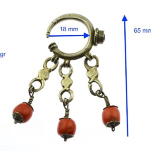 Amazigh DEWWAH Antique Coral Earrings with Silver Design