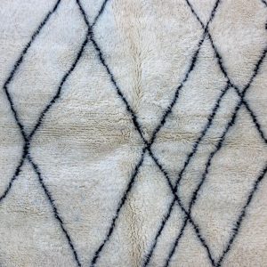 Berber Boho Checkered Wool Cotton Hand Knotted Rug