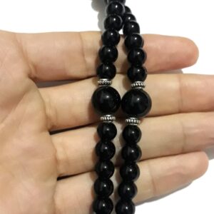 Berber Tuareg Amazigh Beaded Onex Necklace with Color Silver Details