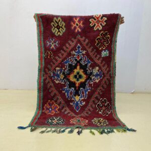 Berber Boucherouite Rugs with Amazigh Design Colorful Rug