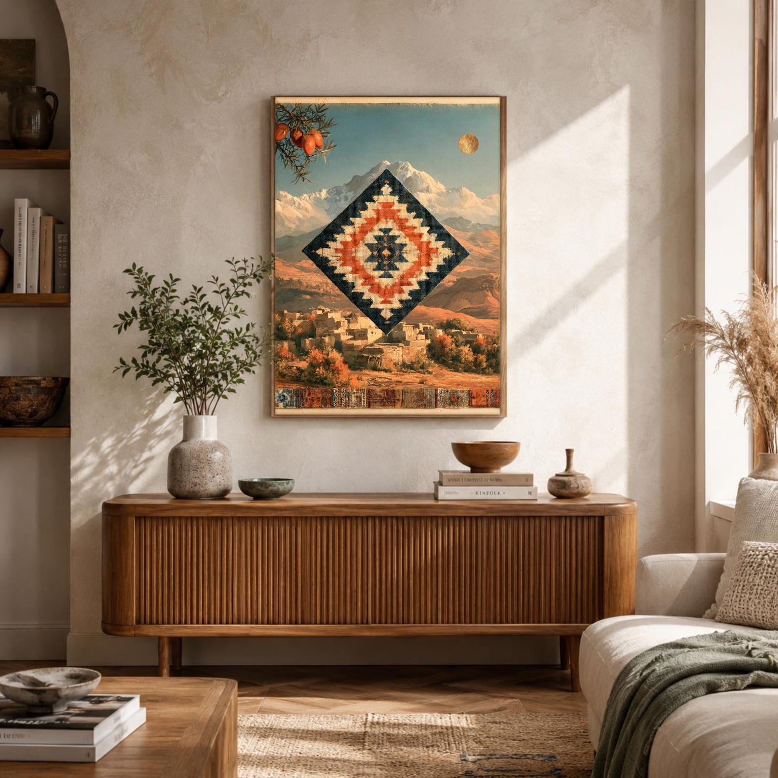 Amazigh Berber Mountain Folk Geometric Wall Art Print