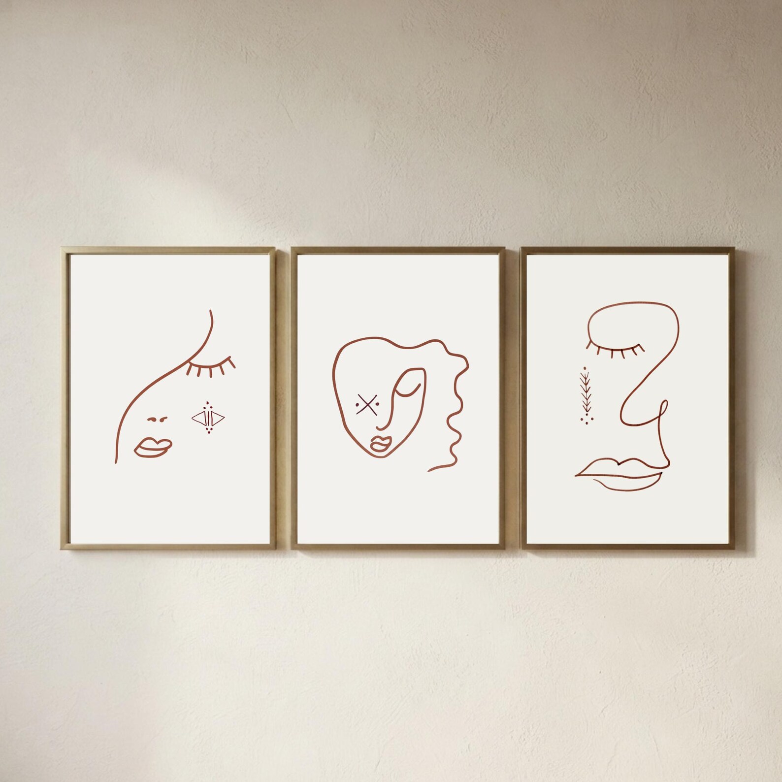 Amazigh Facial Tattoo Line Art Prints Minimalist Digital Download