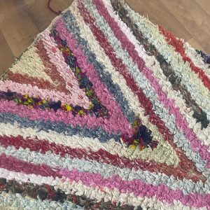Amazigh Berber Boucherouite Colorful Handwoven Runner Wool Rug