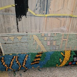 Berber Boujaad Handwoven Colorful Abstract Wool Area Rug