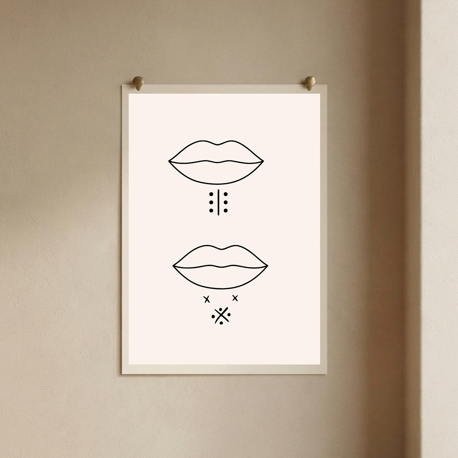 Amazigh Minimalist Line Art Print Motifs Digital Download