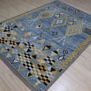 Berber Afghan Area Rug with High Pile Which Geometric
