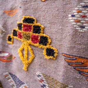 Berber Handwoven Taznakht Wool Rug With Natural Artisan Design