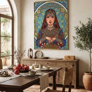 Amazigh Kabyle Woman Portrait Digital Download Berber Art Print