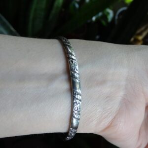Vintage Amazigh Berber High-Grade Fine Silver Bangle Bracelet