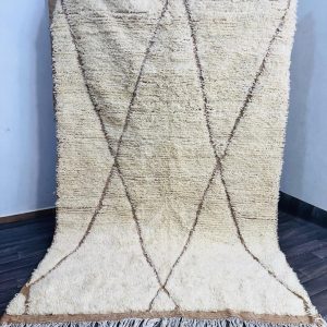Berber Hand Knotted Beni Ourain Azilal Wool Rug Abstract Design