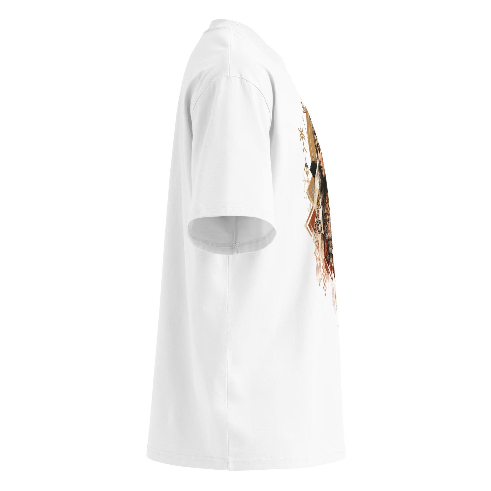 Amazigh Berber Tifinagh Organic Oversized Neck Bride Graphic T-Shirt