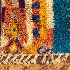 Colorful Berber Boujaad Azilal Wool Handmade Artisan Rug