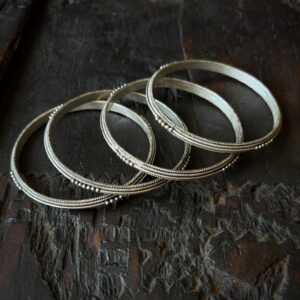 Amazigh Berber Patinated Silver Bracelet Closed Bangle Artisan Jewelry