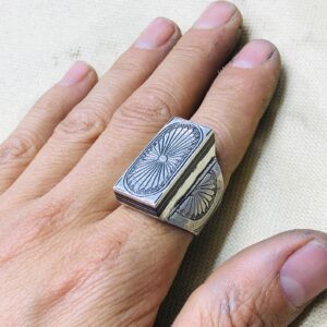 Berber Tuareg Sterling Silver Amazigh Engraved Traditional Jewelry Ring