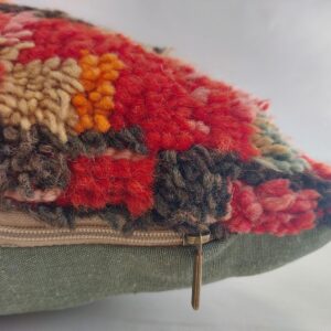 Aït Bou Ichaouen Berber Handmade Wool Pillow with Geometric Design