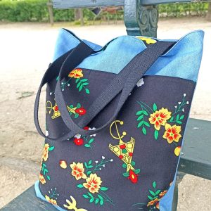 Berber Kabyle Jeans Bag with Amazigh Textile Details