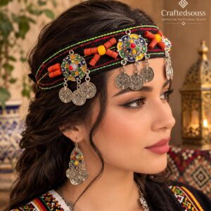 Exclusive Amazigh Tachdadt Souss Hair Headband Silver Tone Accessory