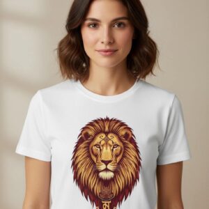 Amazigh Berber Lion T-Shirt with Traditional Art Graphic Tee