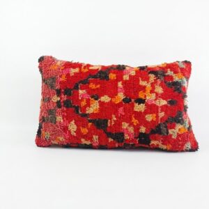 Aït Bou Ichaouen Berber Handmade Wool Pillow with Geometric Design