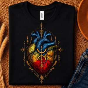Amazigh Berber Anatomical Heart Graphic T-Shirt Cultural Heritage