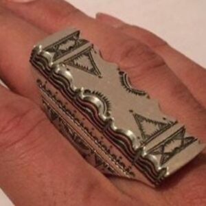 Berber Silver Ring with Amazigh Design Size 10