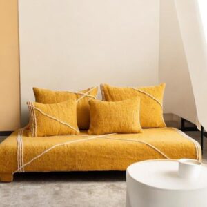 Berber Beni Ourain Yellow Floor Sofa Pillow Covers Unstuffed