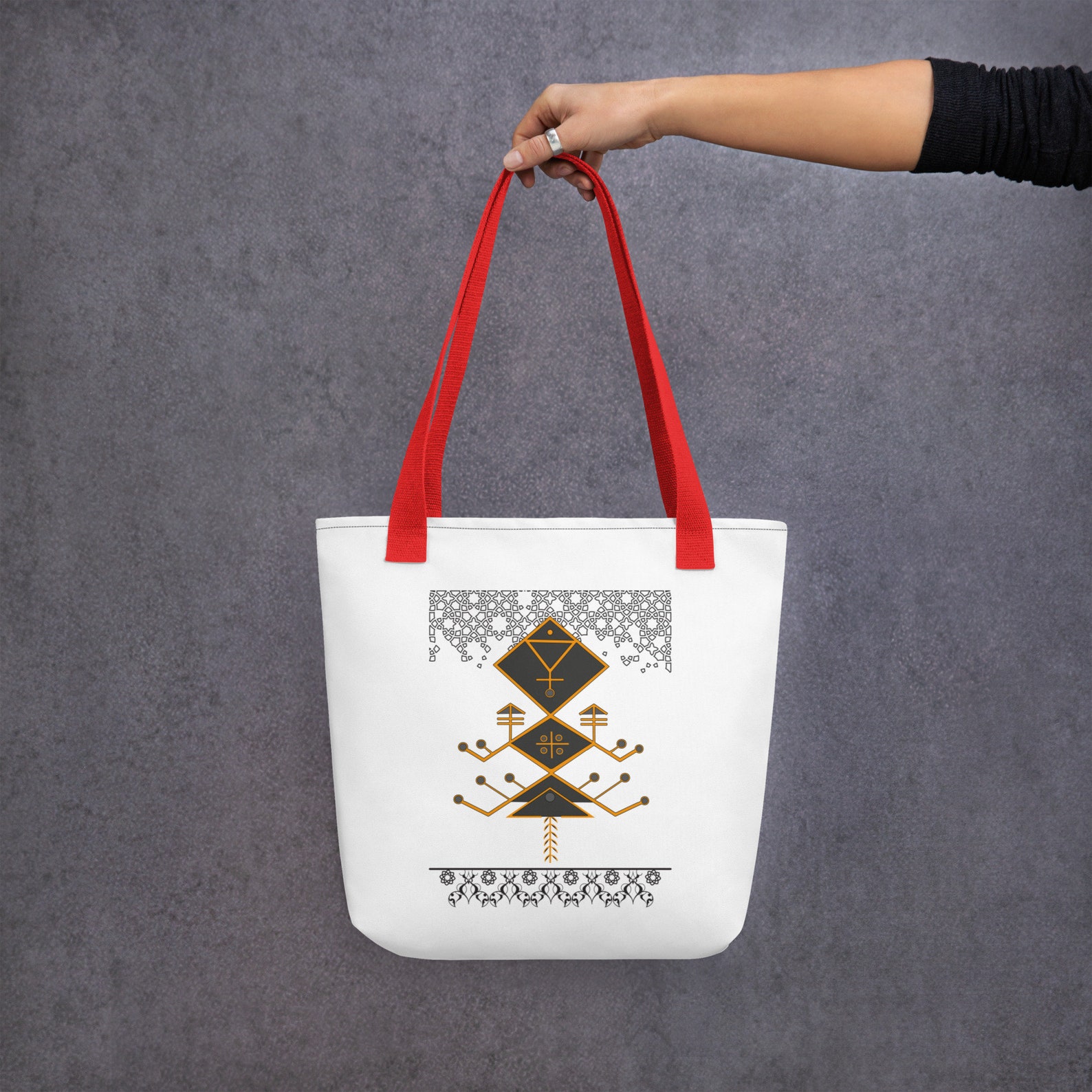 Amazigh Berber Kabyle Tifinagh Motifs Design Tote Bag