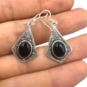 Tuareg Berber Sterling Silver Dangle Earrings with African Motifs