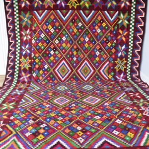 Traditional Amazigh Sahara Artisanal Rug with Colorful Berber Design