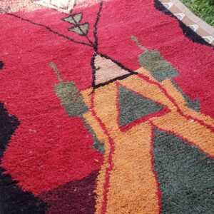 Amazigh Berber Handmade Wool Rug With Geometric Heritage Design