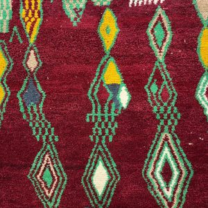 Berber Boujaad Red Geometric Wool Rug Handmade Style