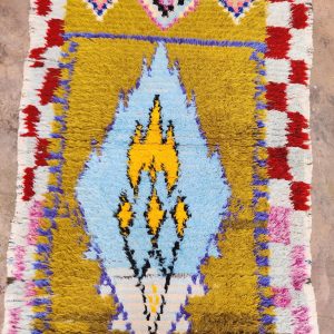 Berber Boucherouite Colorful Handmade Runner Rug with Hallway Style