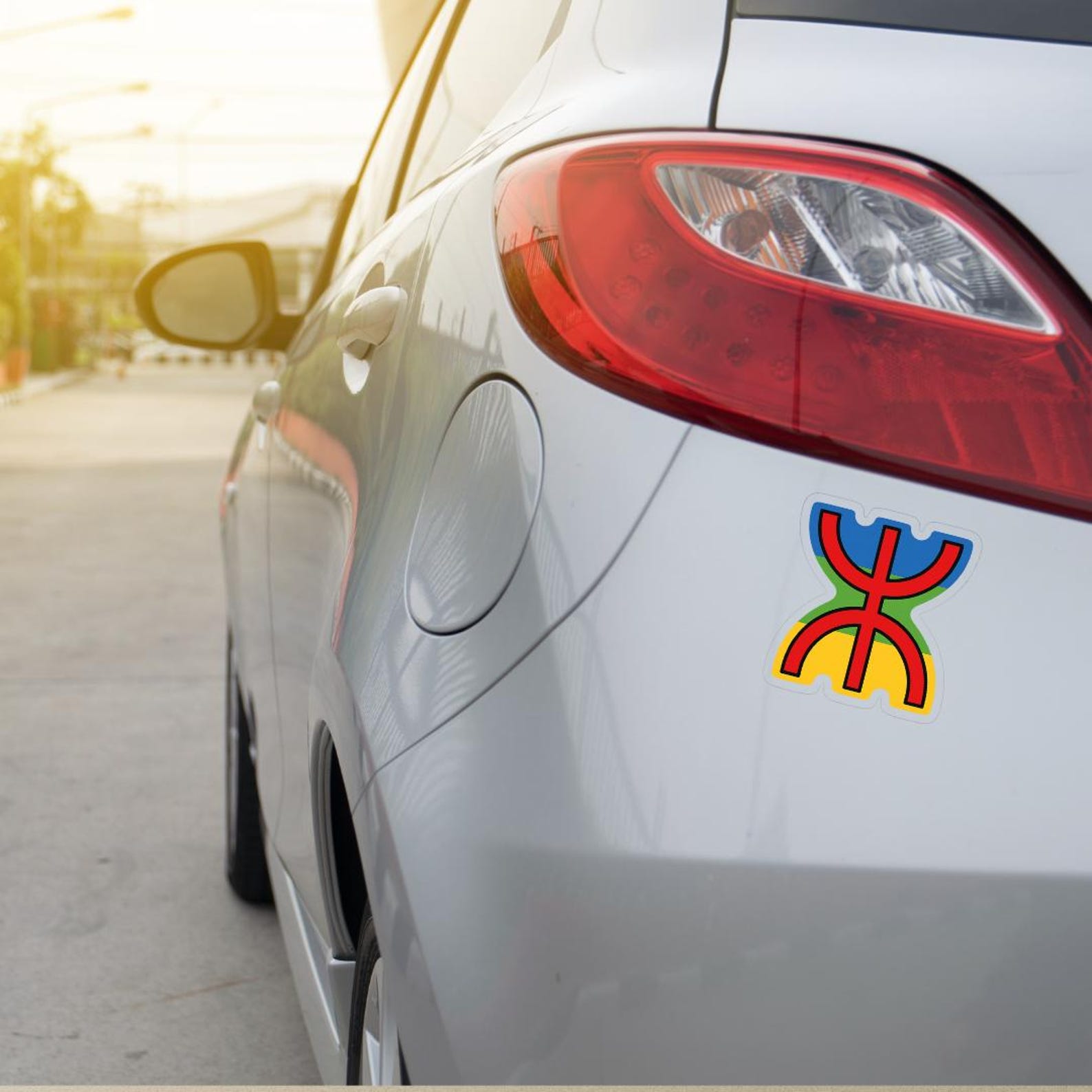 Amazigh Yaz Flag Sticker Berber Symbol Cultural Decal