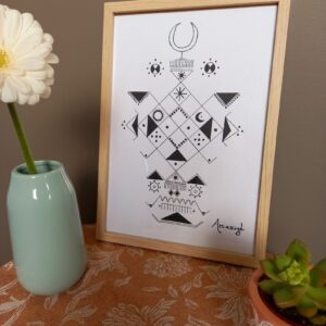 Amazigh Berber Affiche d'inspiration Handmade Poster Geometric Wall Art