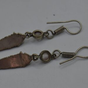 Amazigh Berber Pink Onyx Silver Dangle Earrings Tribal Jewelry